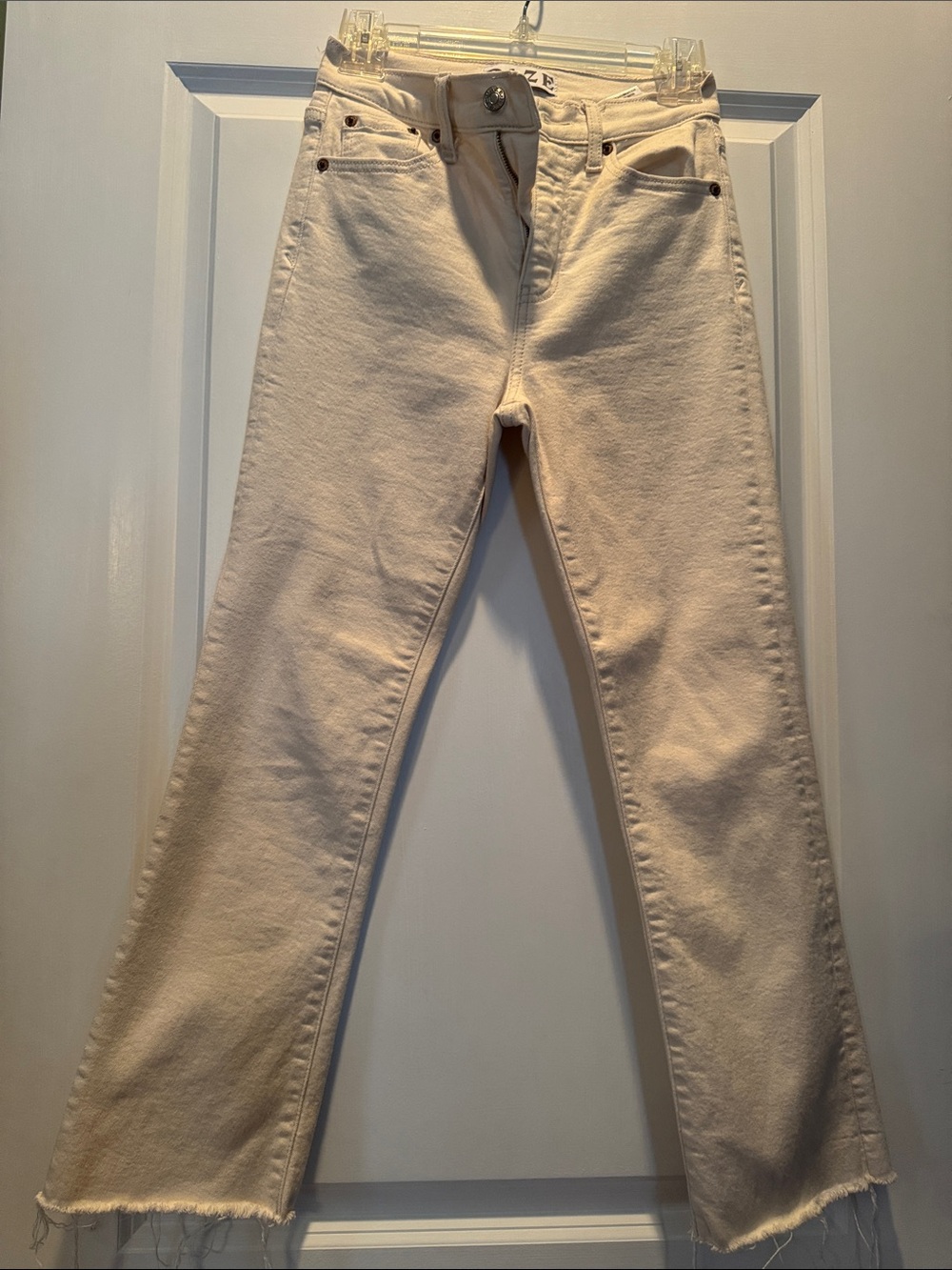 Neutral Cream Straight-Leg Jeans — Everyday Staple